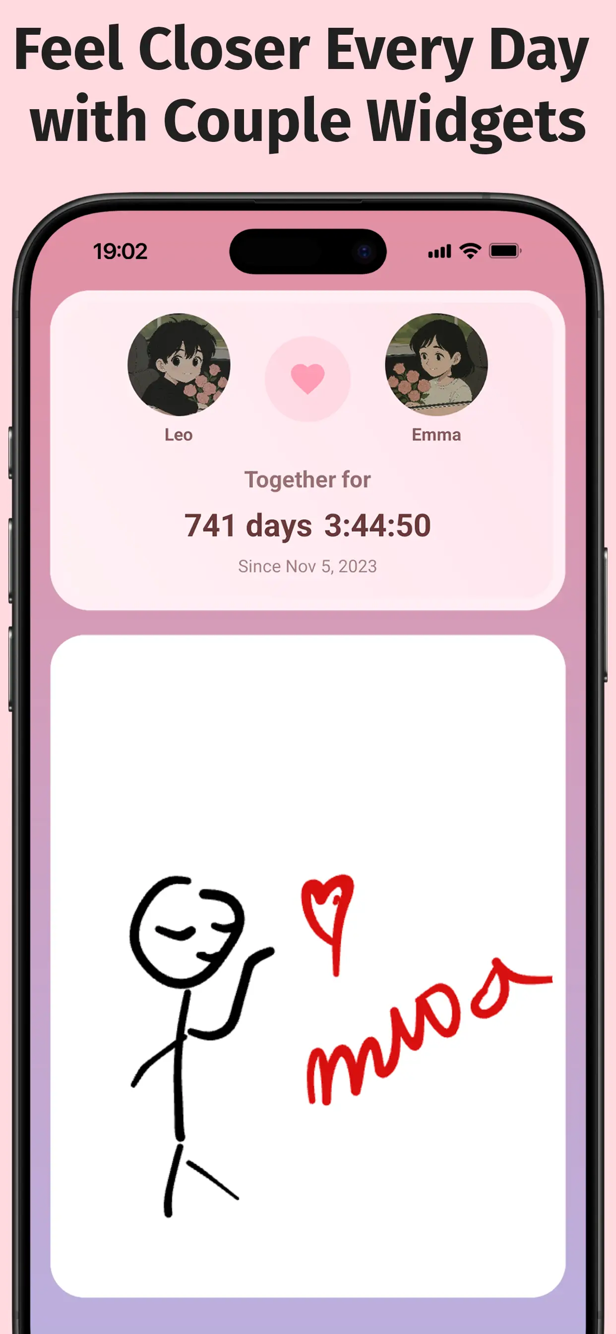 Partner widget preview displaying a colorful drawing