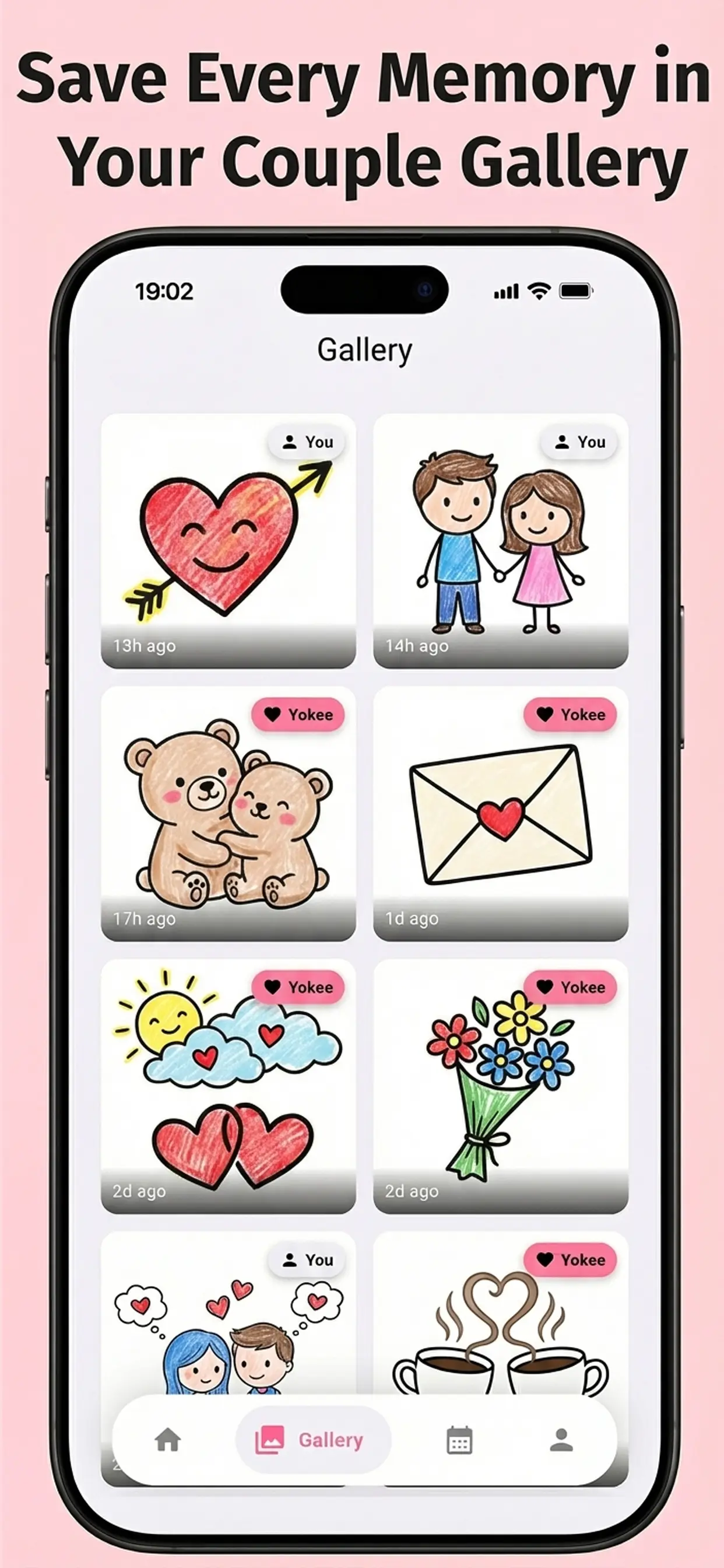In-app conversation with stickers and strokes